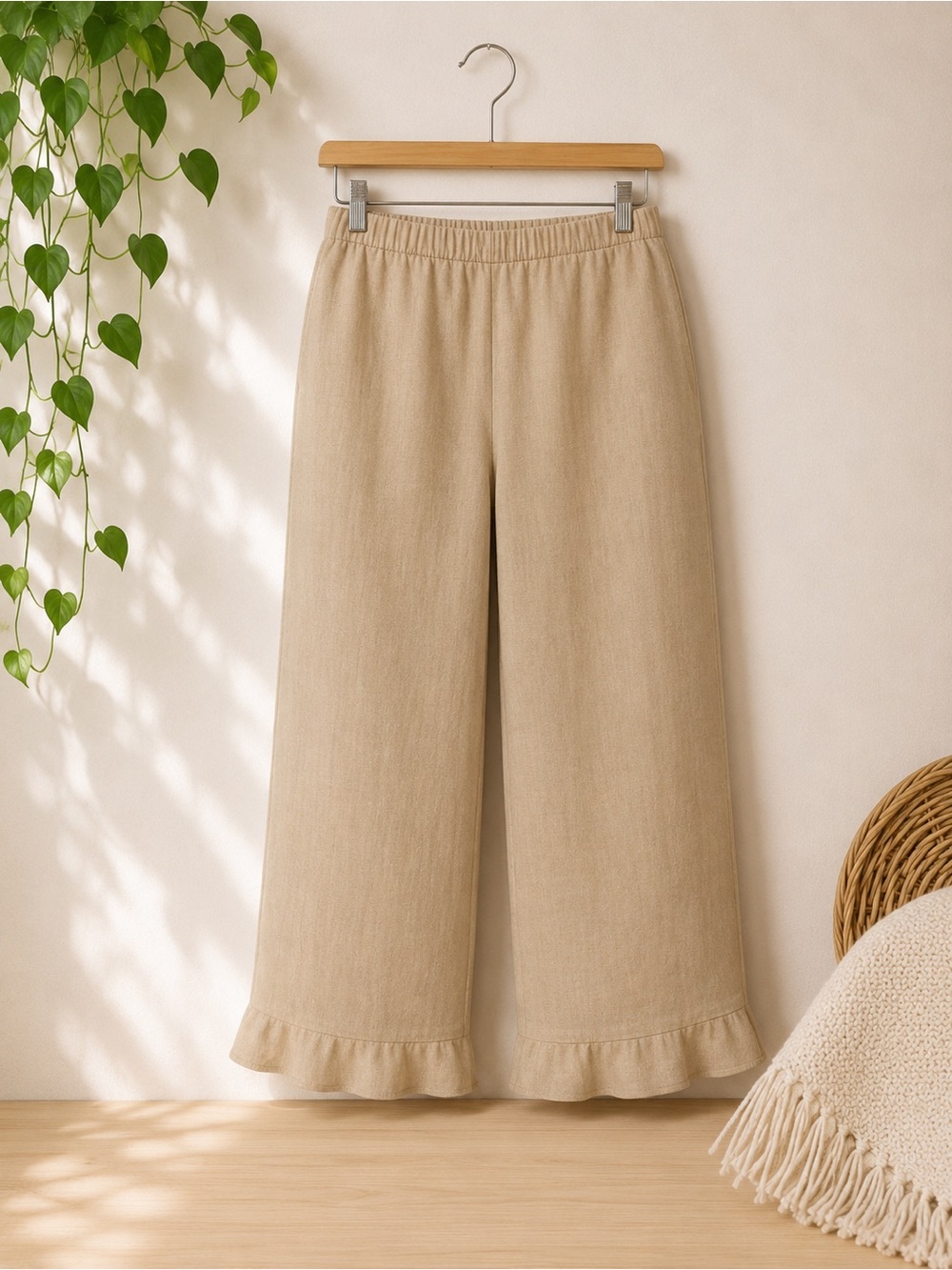 FLAX 100% Linen Cropped Pants – Made in Lithuania – NWOT